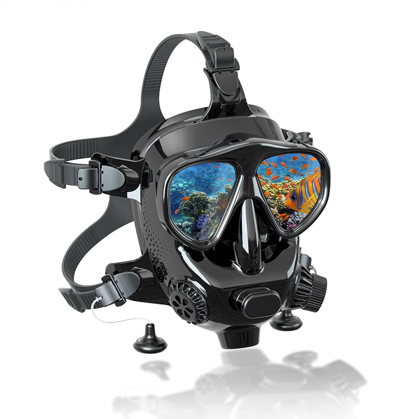TUDIVING-Full Face Diving Mask with Camera Mount, 180° View Panoramic,Full Face Snorkel Mask for Adults Compatiable 1L/2L Scuba Diving Tank
