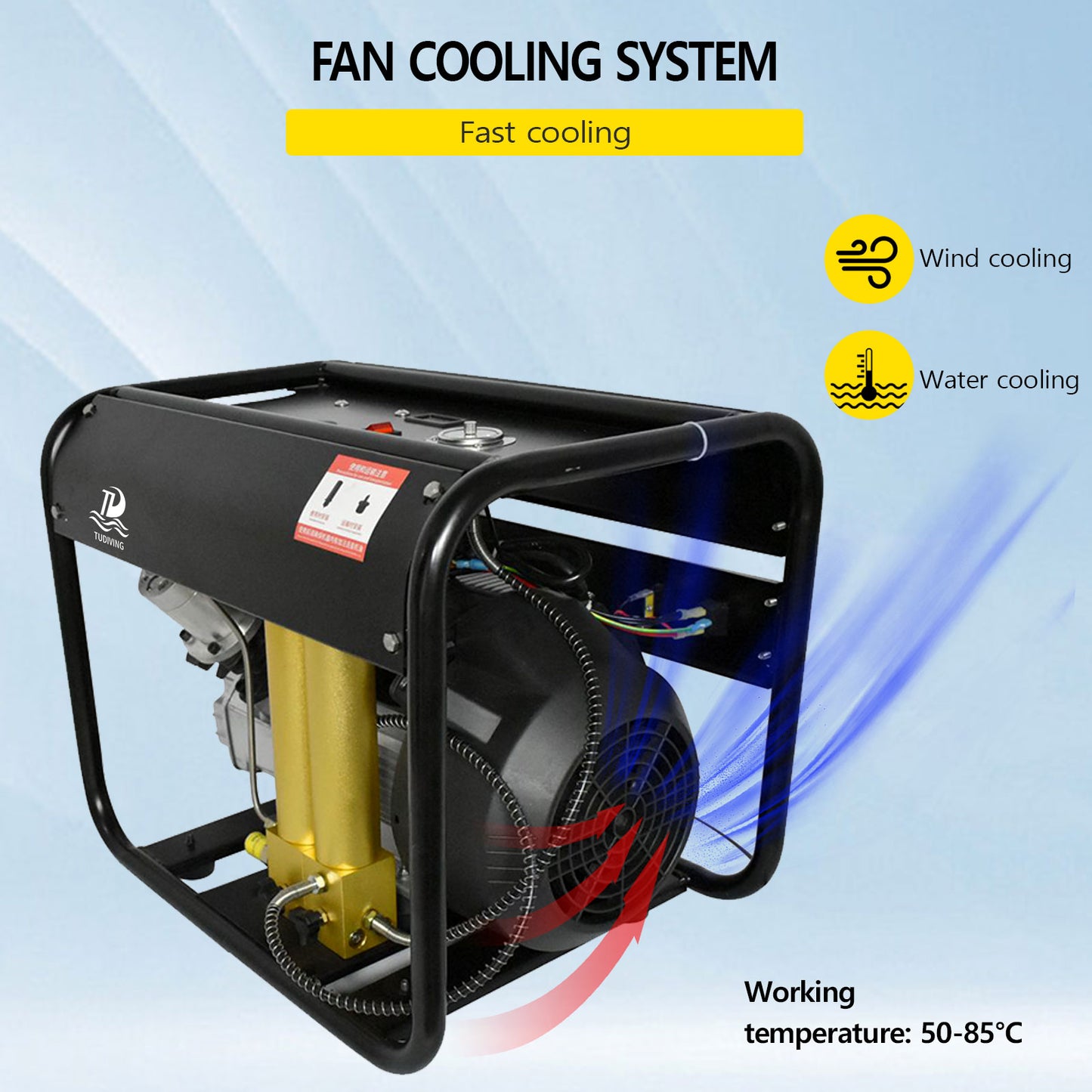 TUDIVING-4500Psi CPC Air Compressor,Scuba Tank Compressor Built-in Two Stage Water-Oil Filter,Compressor for Scuba Diving/Firefighting/Paintball