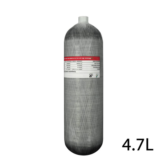 TUDIVING-4.7L 4500Psi Carbon Fiber Cylinder High Pressure Tank,286 Cu in Diving Tank,Deep Dive Gas Cylinder,HPA Cylinder Pcp Air Tank M18*1.5