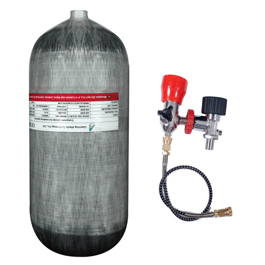 TUDIVING-4500Psi Scuba Diving Tank,12L Carbon Fiber Scuba Tank with DIN Valve,732 Cu in Deep Dive Gas Cylinder,High Pressure Composite Cylinder