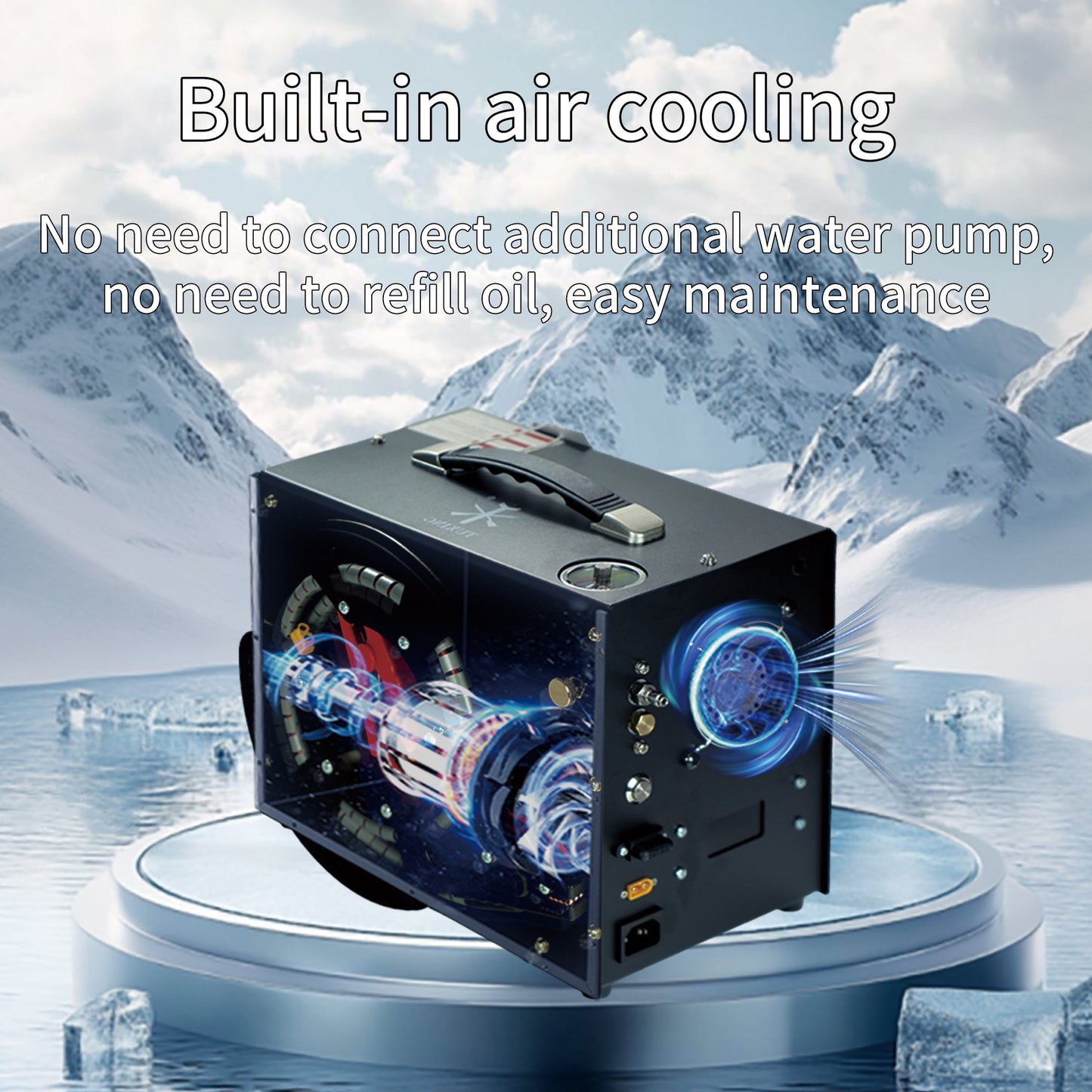 TUDIVING PCP Air Compressor, Built in Converter, 4500psi/300bar Pcp Compressor Auto stop