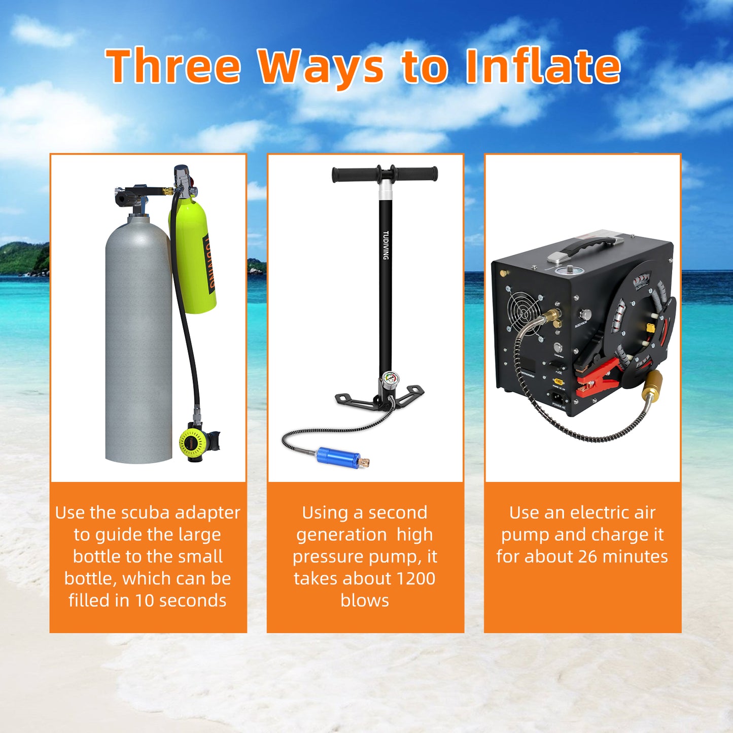 1L Portable Scuba Diving Tank,Portable Scuba Tank for 15-20 Minutes Underwater Breathing,Reusable Mini Scuba Tank