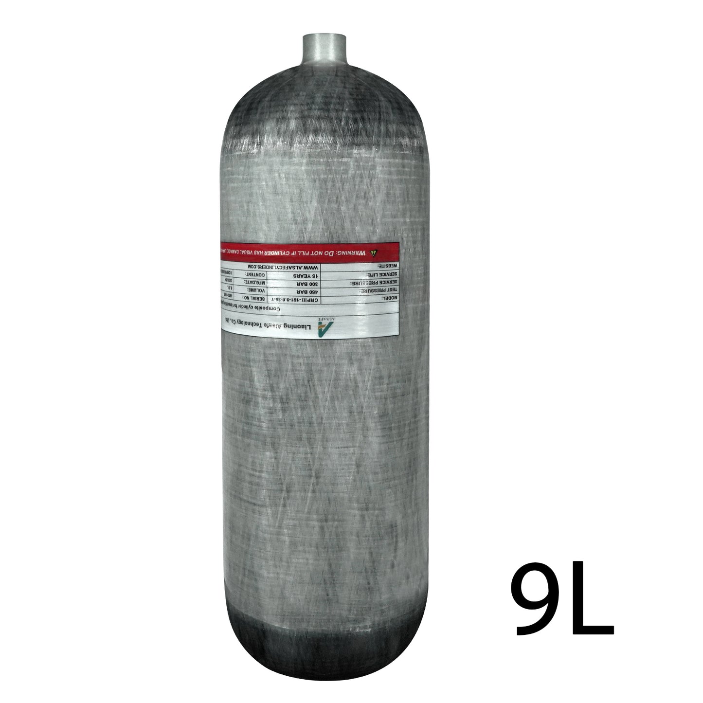 TUDIVING-4500Psi Scuba Diving Tank,9L Carbon Fiber Scuba Tank,549 Cu in Deep Dive Gas Cylinder,9000CC High Pressure Composite Cylinder