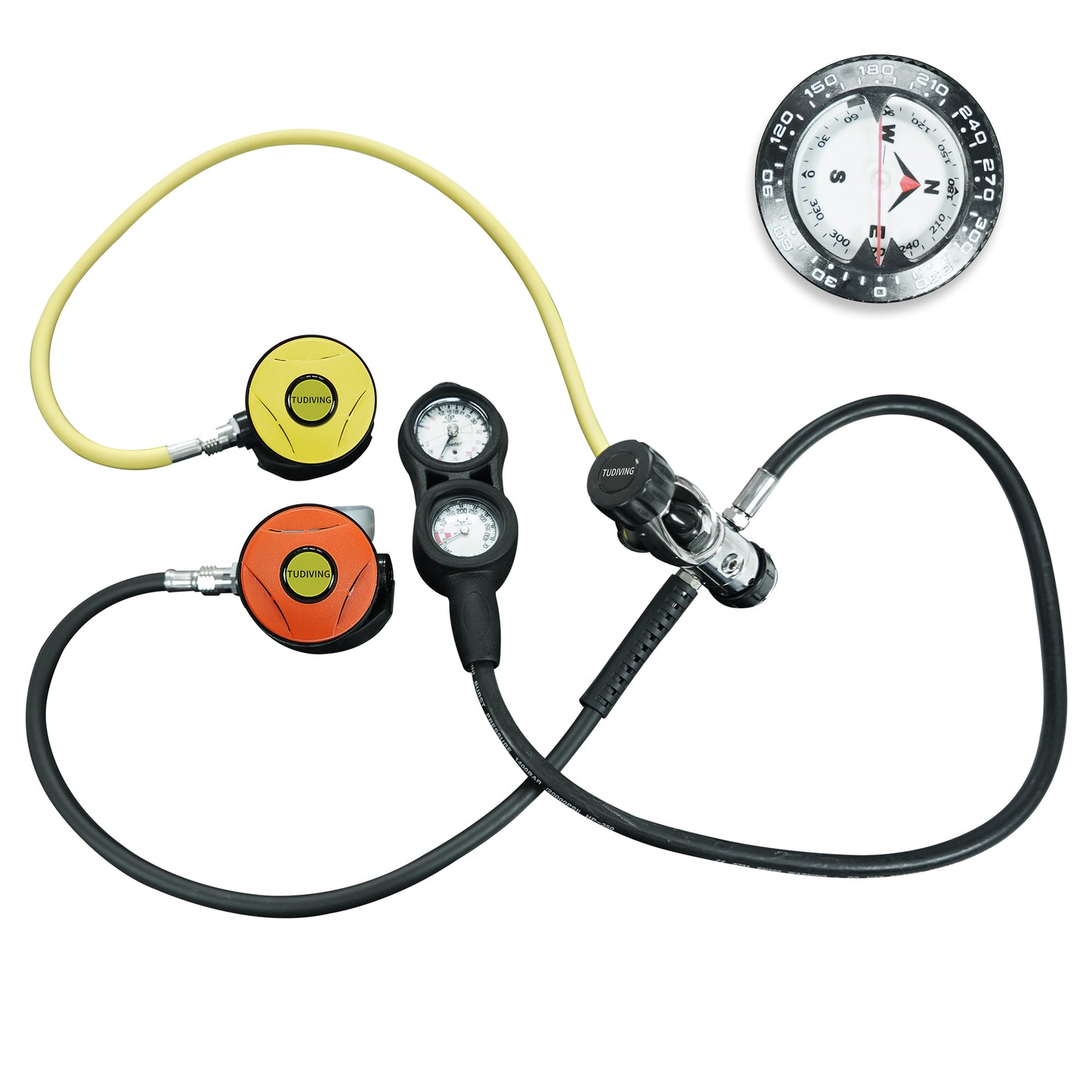 TUDIVING-Scuba Diving Breathing Regulator, Hookah Dive Regulator, Pressure Reducer, Underwater Dive Mouth Bite, Scuba Diving Regulator