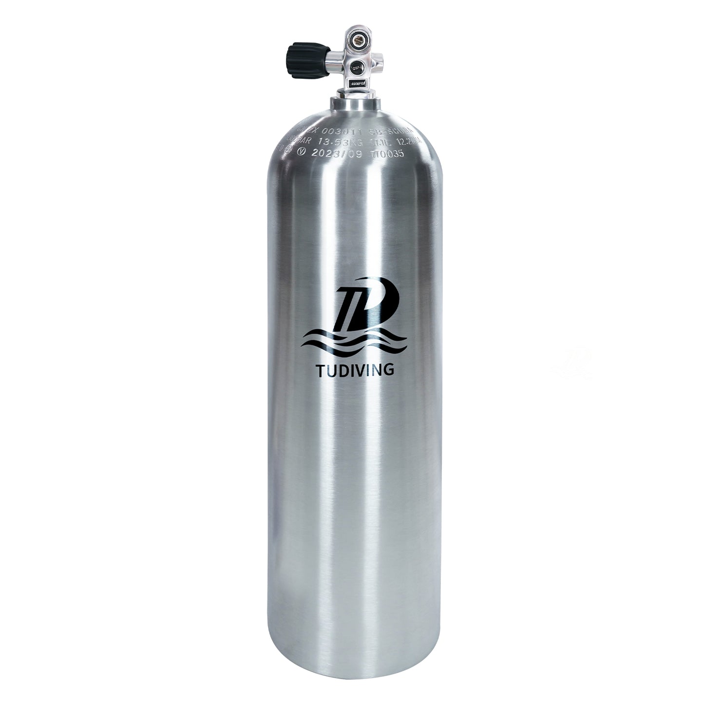 TUDIVING-11.1L Scuba Diving Tank,80CF Aluminum Diving Cylinder,4500psi Pcp Air Tank,Diving Bottle with Inflation Valve