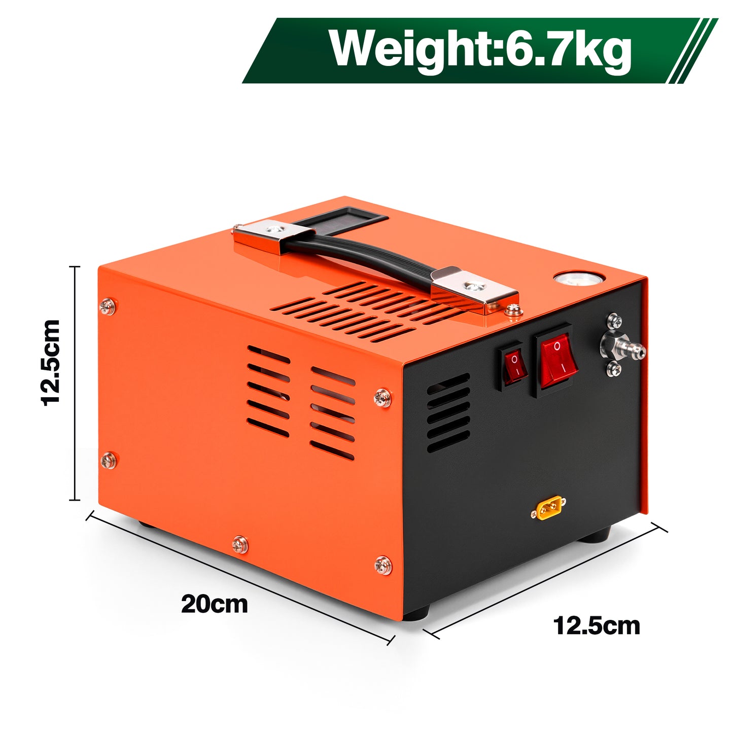 PCP Air Compressor,4500Psi/30Mpa, Water/Oil-Free, One Button Start, Powered by Car 12V DC or Home 110V AC