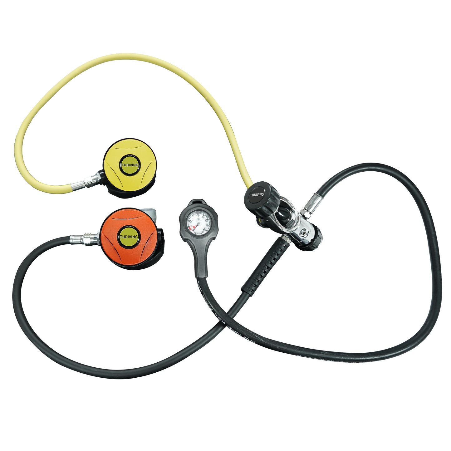 TUDIVING-Scuba Diving Breathing Regulator, Hookah Dive Regulator, Pressure Reducer, Underwater Dive Mouth Bite, Scuba Diving Regulator