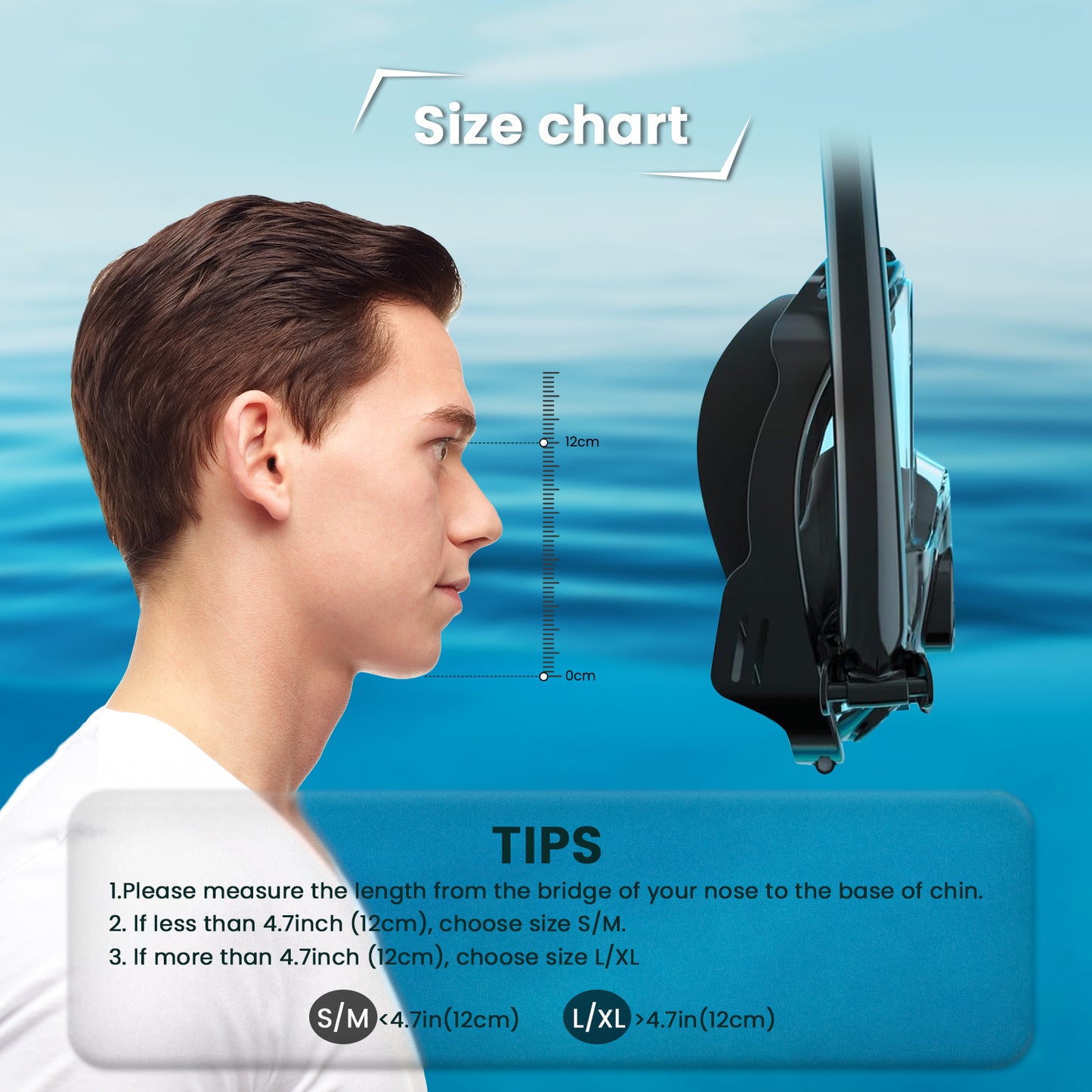 TUDIVING-Professional Full Face Snorkel Mask for Adults,Swimming Equipment Scuba Diving Mask,Snorkling Mask with Detachable Camera Mount