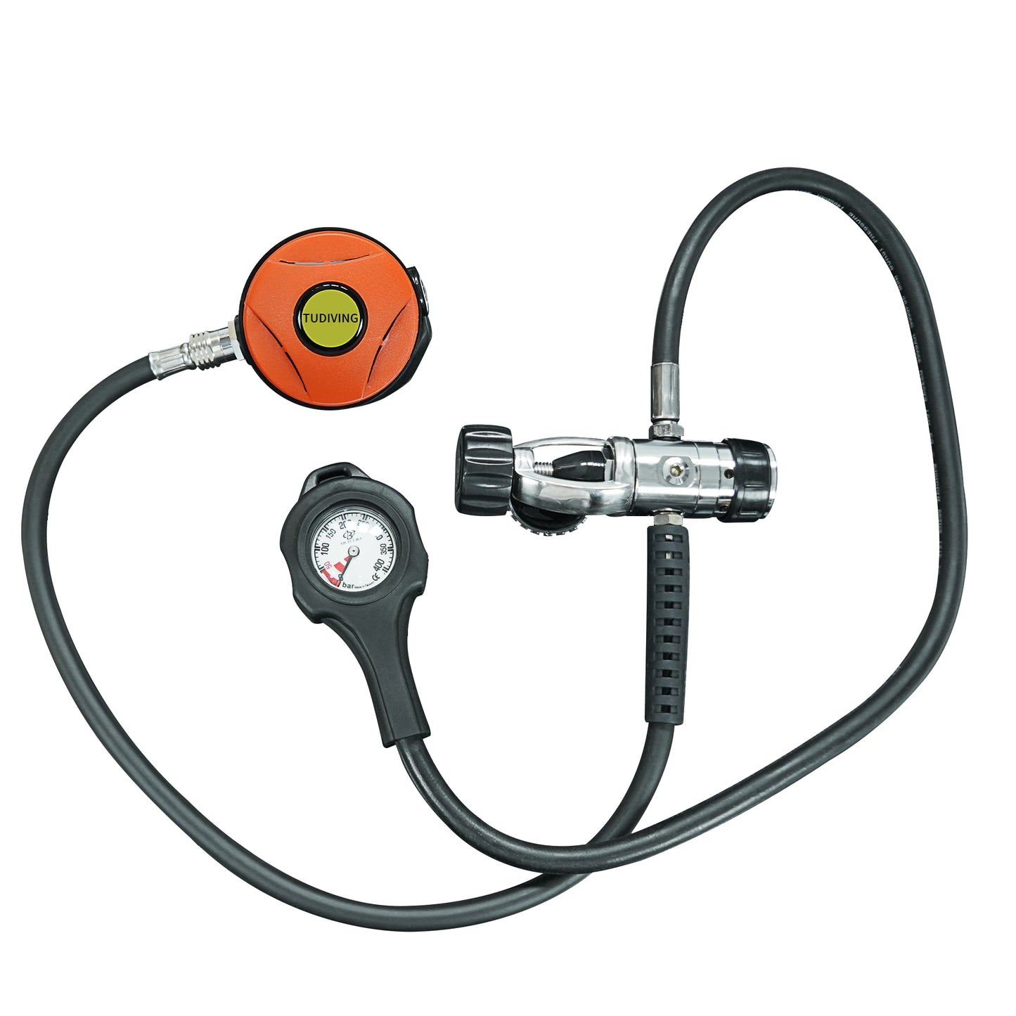 TUDIVING-Scuba Diving Breathing Regulator, Hookah Dive Regulator, Pressure Reducer, Underwater Dive Mouth Bite, Scuba Diving Regulator