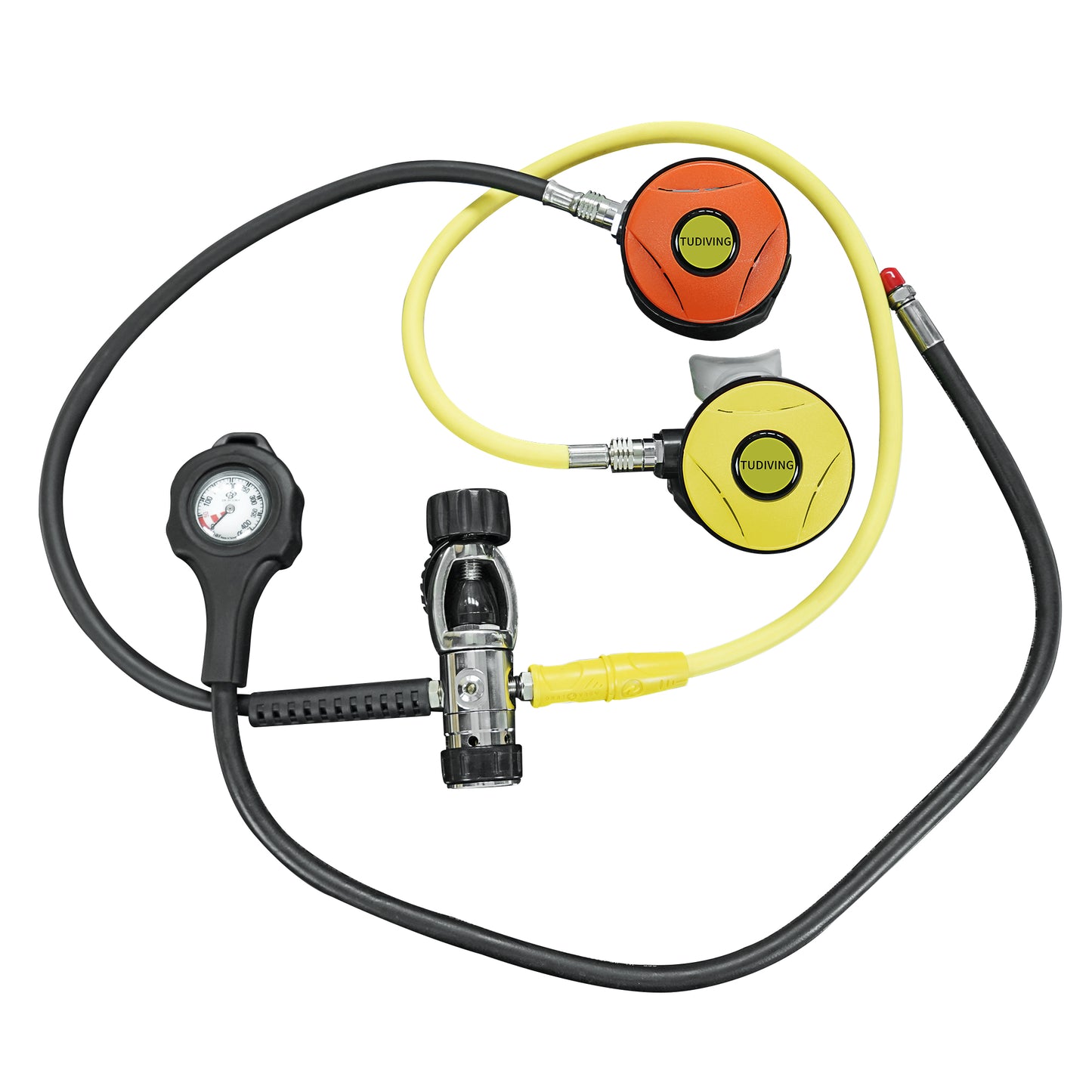 TUDIVING-Scuba Diving Breathing Regulator, Hookah Dive Regulator, Pressure Reducer, Underwater Dive Mouth Bite, Scuba Diving Regulator