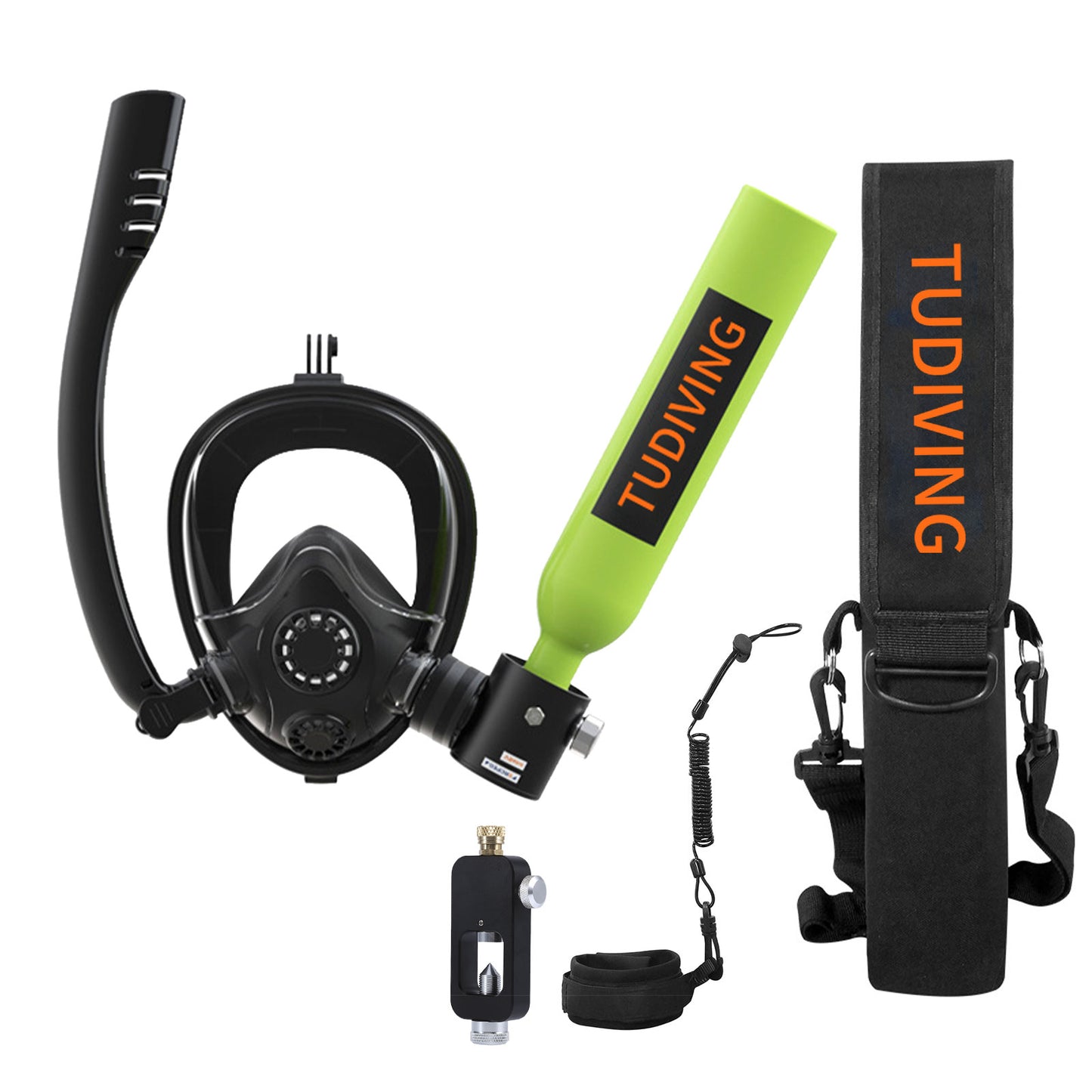 TUDIVING-0.5L Mini Scuba Tank,Diving Oxygen Cylinder with Diving Mask,Portable Lung Tank Kits for Underwater Work