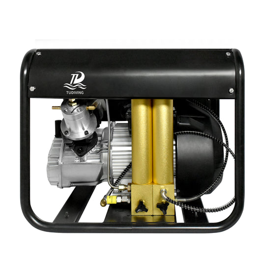 TUDIVING PCP Air Compressor, 4500psi Pcp Compressor Auto stop with Water and Fan Cooling, Triple Filtration for Scuba