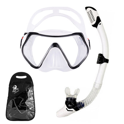 TUDIVING Diving Snorkel, Mask Set Adult,Anti-Fog Panoramic View Mask Scuba Gear,Goggles Swimming Adult for Snorkeling Scuba Diving Swimming Travel