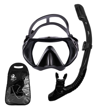 TUDIVING Diving Snorkel, Mask Set Adult,Anti-Fog Panoramic View Mask Scuba Gear,Goggles Swimming Adult for Snorkeling Scuba Diving Swimming Travel