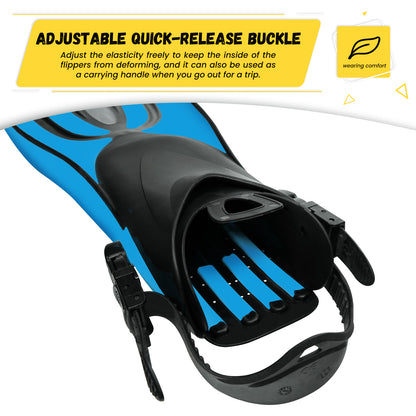 Portable Snorkeling Gear for Adults,Diving Mask Snorkel Diving Fins Three-Piece Set,Travel Size Snorkeling Gear for Swimming,Snorkeling and Diving