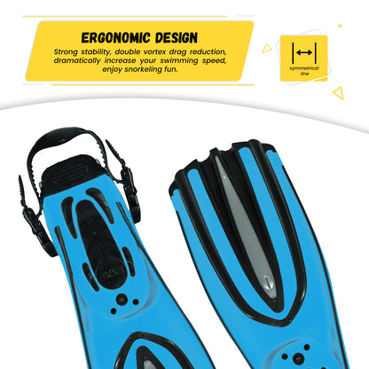 Portable Snorkeling Gear for Adults,Diving Mask Snorkel Diving Fins Three-Piece Set,Travel Size Snorkeling Gear for Swimming,Snorkeling and Diving