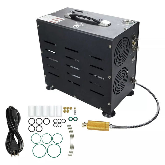TUDIVING-4500Psi/300Bar Diving Compressor,800W Dual-Cylinder PCP Air Compressor,Auto Stop High Pressure Compressor,Scuba Compressorfor Fill a 2L Diving Tank