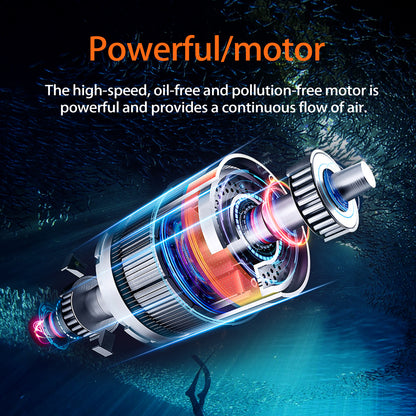 TUDIVING-Professional Tankless Diving System,Portable Rechargeable Hookah Dive System with 50ft Hose & Breathing Regulator,7-10h Waterproof Double Use Scuba Diving System(LY700 Double Use)