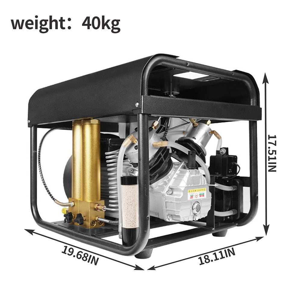 TUDIVING-Portable Scuba Tank Compressor,Built-in Water Cooling and Filtration System,Auto Stop Version Pcp Compressor,Scuba Compressor for Filling Scuba Diving Tank Paintball Air Rifle 110V-220V(TXEDT032)