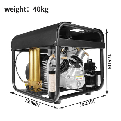 TUDIVING-Portable Scuba Tank Compressor,Built-in Water Cooling and Filtration System,Auto Stop Version Pcp Compressor,Scuba Compressor for Filling Scuba Diving Tank Paintball Air Rifle 110V-220V(TXEDT032)
