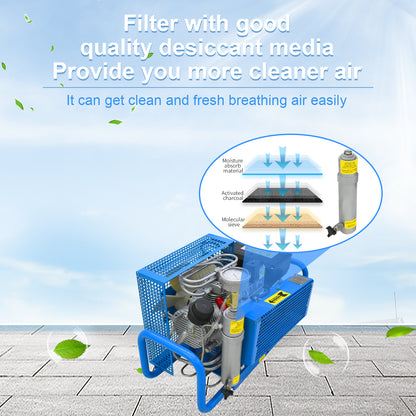 TUDIVING-4500Psi/300Bar/30Mpa Diving Air Compressor, Pcp Air Compressor, High Pressure Pump,High Pressure Diving Compressor for Filling Diving Tank/PCP Rifle/Paintball Air Gun