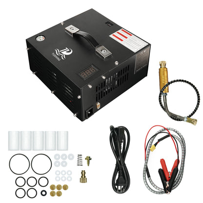 TUDIVING-4500Psi Portable PCP Air Compressor,High Pressure Car Pump with 12V Power Adapter,Scuba Tank Compressor for Diving Tank/PCP Air Rifle 110V-220V(TXES061)