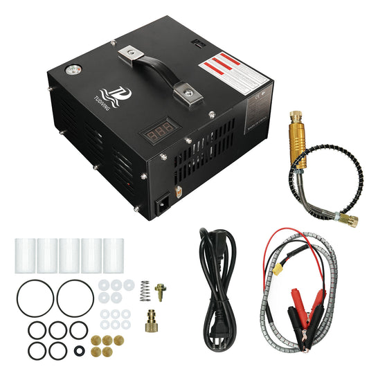 TUDIVING-4500Psi Portable PCP Air Compressor,High Pressure Car Pump with 12V Power Adapter,Scuba Compressor for Diving Tank/PCP Air Rifle 110V-220V