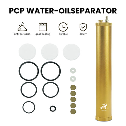 TUDIVING-Pcp Water Oil Separator Molecular Sieve Diving Separator with Explosion-Proof Valve,4500Psi High Pressure Air Compressor Filter with 8mm Quick Connector for Scuba Tank CPC Air Pump