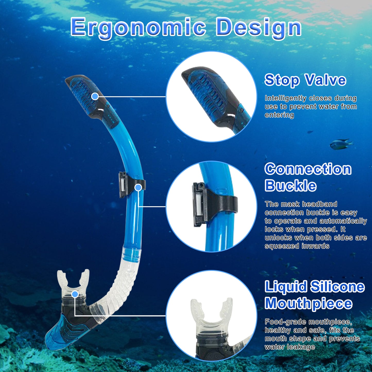 TUDIVING Diving Snorkel, Mask Set Adult,Anti-Fog Panoramic View Mask Scuba Gear,Goggles Swimming Adult for Snorkeling Scuba Diving Swimming Travel