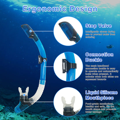 TUDIVING Diving Snorkel, Mask Set Adult,Anti-Fog Panoramic View Mask Scuba Gear,Goggles Swimming Adult for Snorkeling Scuba Diving Swimming Travel
