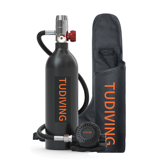 1L Portable Scuba Diving Tank,Portable Scuba Tank for 15-20 Minutes Underwater Breathing,Reusable Mini Scuba Tank