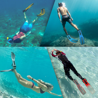 TUDIVING-Diving Fins Long Silicone Flippers Swim Equipment Snorkel Fins New Professional Scuba Fins Adults Men Women