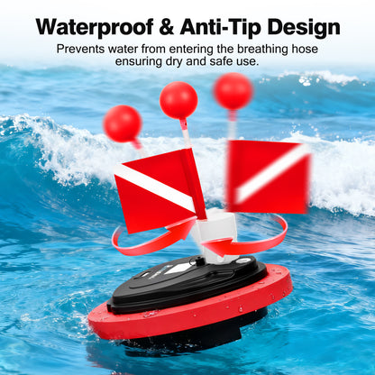 Scuba Diving Ventilator, 3.5 H Tankless Diving System, Max Depth 39.4 ft, Portable Rechargeable Scuba Diving Tank, Waterproof