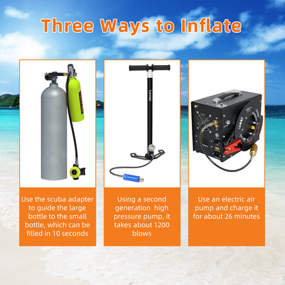 1L Portable Scuba Diving Tank,Portable Scuba Tank for 15-20 Minutes Underwater Breathing,Reusable Mini Scuba Tank