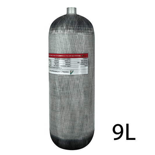 TUDIVING-4500Psi Scuba Diving Tank,9L Carbon Fiber Scuba Tank,549 Cu in Deep Dive Gas Cylinder,9000CC High Pressure Composite Cylinder for Scuba Diving