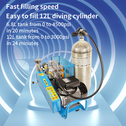 TUDIVING-4500Psi/300Bar/30Mpa Diving Air Compressor, Pcp Air Compressor, High Pressure Pump,High Pressure Diving Compressor for Filling Diving Tank/PCP Rifle/Paintball Air Gun
