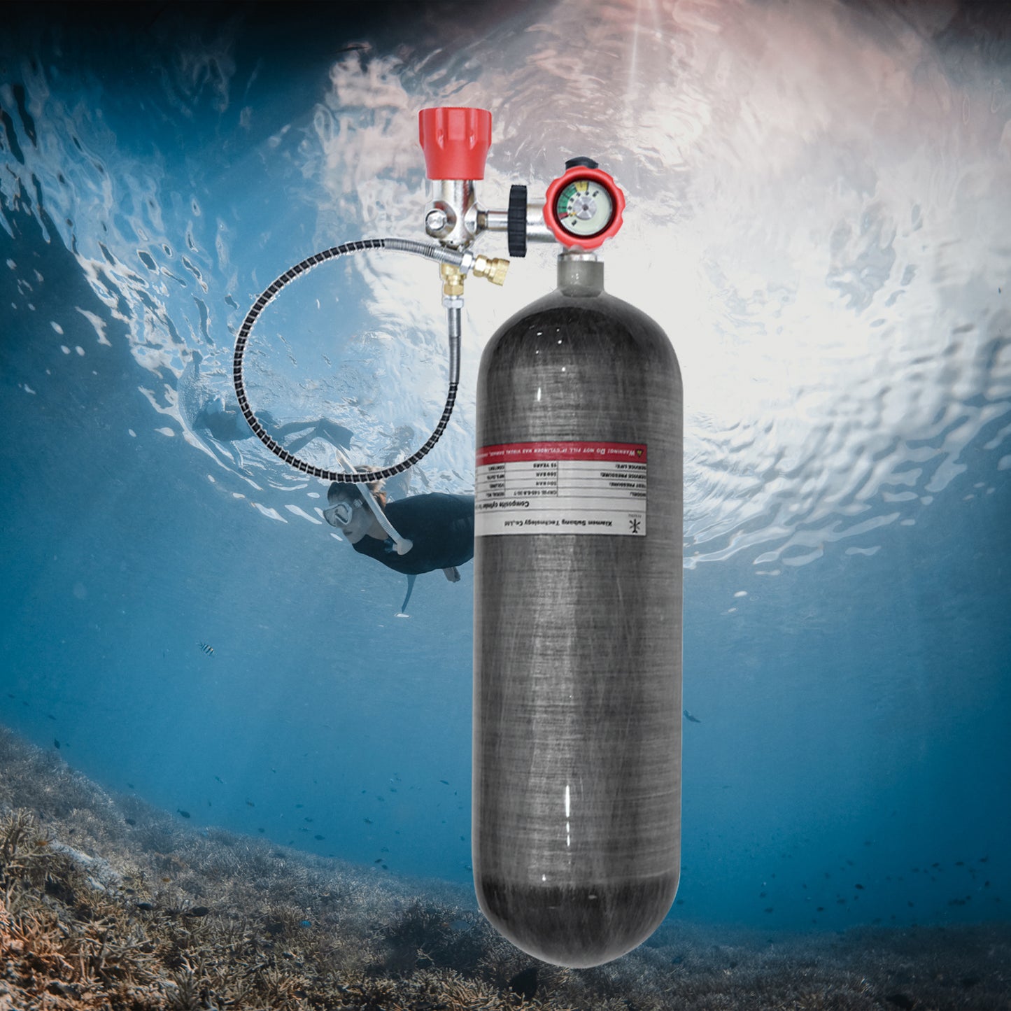 TUDIVING-DIN Valve Scuba Diving Adapter Filling Station,Diving Aluminum Cylinder Large to small Bottle Valve,Scuba Diving Valve for Air Tank M18x1.5