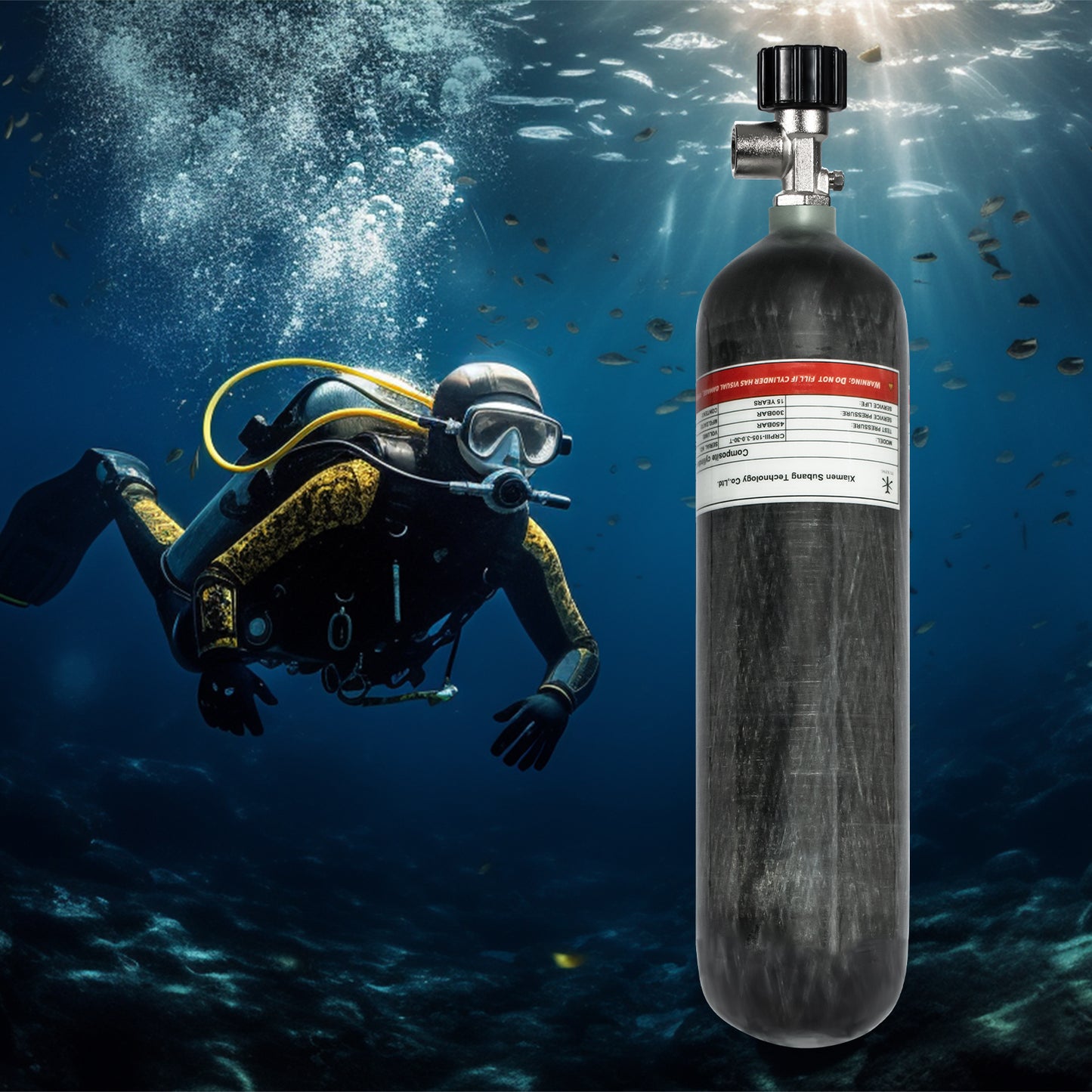 TUDIVING-4500Psi 300Bar Diving Tank Cylinder Valve Filling Station Stainless Steel G5/8 HPA Air Tanks Refill Adapter M18*1.5