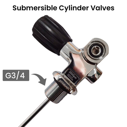 TUDIVING-11.1L Scuba Diving Tank,80CF Aluminum Diving Cylinder,4500psi Pcp Air Tank,Diving Bottle with Inflation Valve