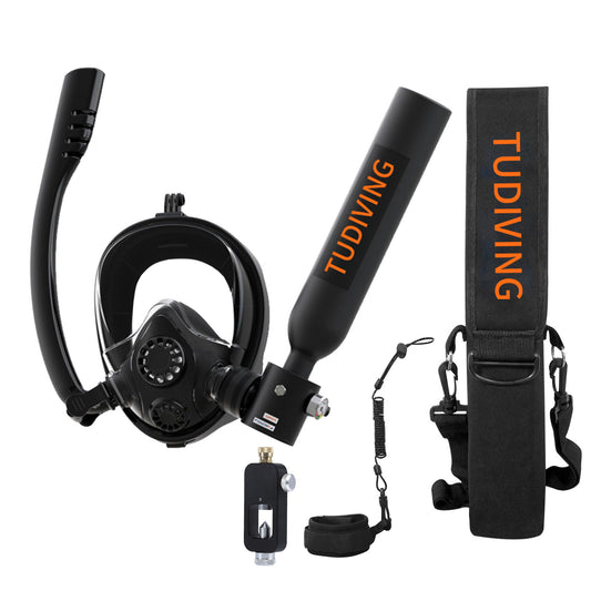 TUDIVING-0.5L Mini Scuba Tank,Diving Oxygen Cylinder with Diving Mask,Portable Lung Tank Kits for Underwater Work