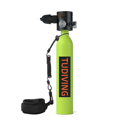 TUDIVING-3000Psi Portable Mini Oxygen Scuba Diving Cylinder,30 cu inch Diving Bottle,Aluminum Air Tank for Underwater Exploration,Boat Cleaning,Backup Air Source