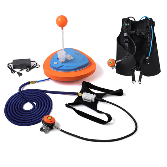 TUDIVING-Portable Scuba Diving Ventilator with BCD System,Rechargeable Diving Hookah System,Support 3.5H Tankless Scuba Diving System